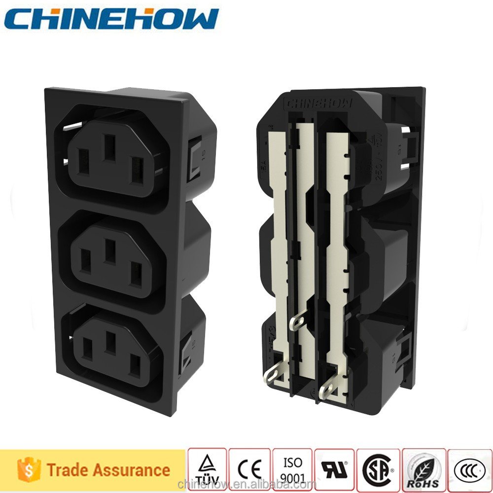 Power Extension Socket Electrical Plug DC/AC C13 Commercial Self Grounding