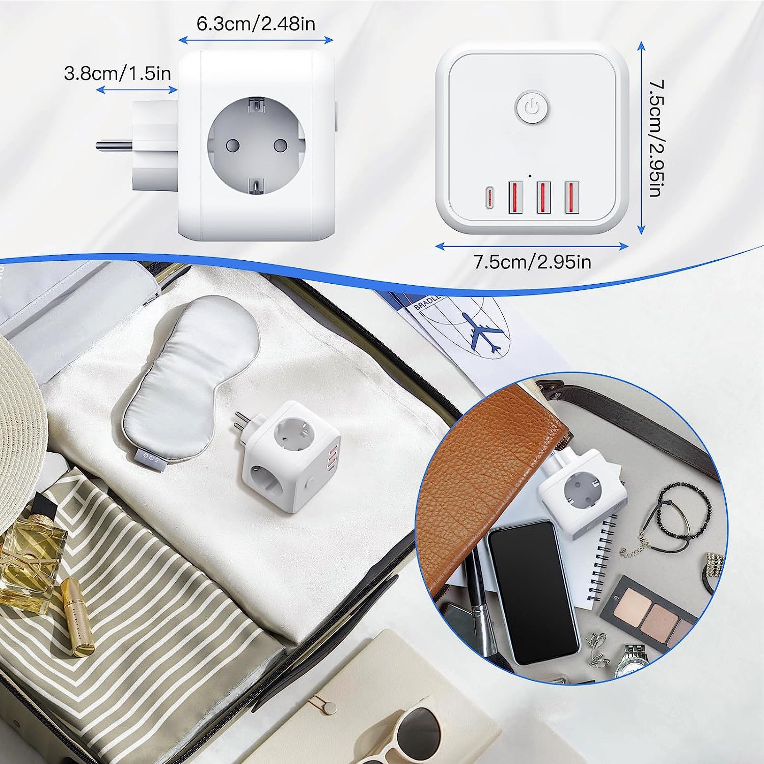 (Hot Offer) 1.5m Portuguese USB Europe Plug Home Electrical Products