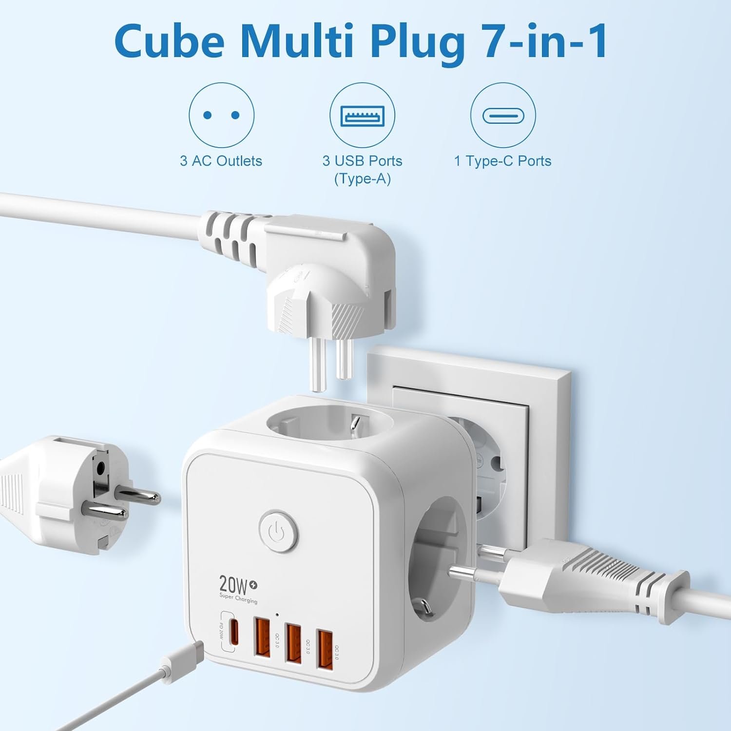 (Hot Offer) 1.5m Portuguese USB Europe Plug Home Electrical Products