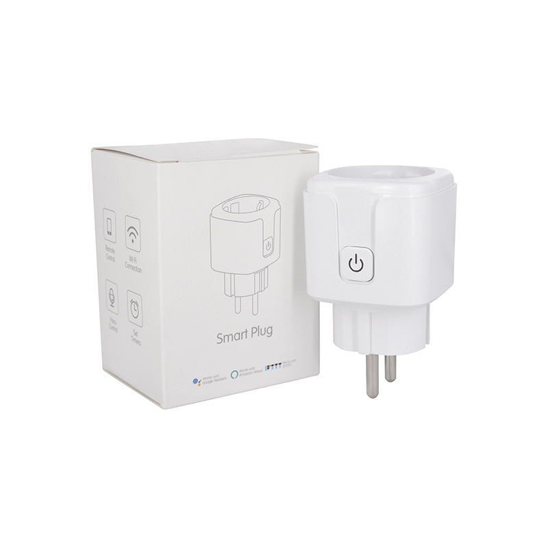 EU Standard Tuya Wifi Smart Electrical Plug With Socket Customized Logo Brand Wall Socket work with Kinetic Switch or TUYA APP
