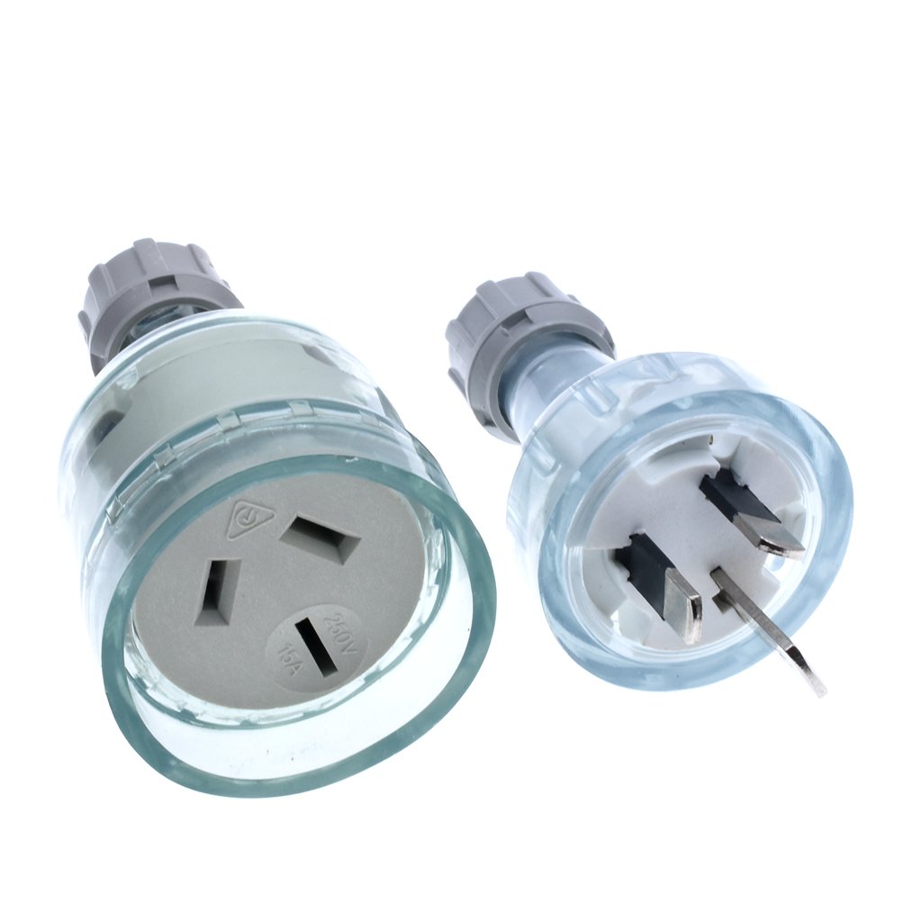 AU NZ Plug Assembled Rewireable Female Male Plug Socket 3 Prong Electrical AC Extension Cord Grounded Rewire Socket SAA