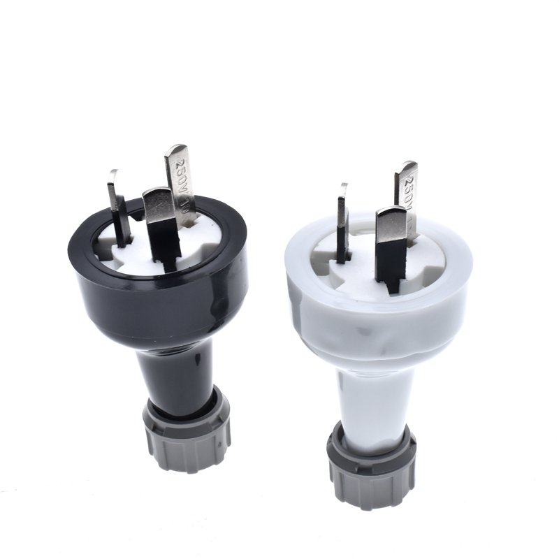AU NZ Plug Assembled Rewireable Female Male Plug Socket 3 Prong Electrical AC Extension Cord Grounded Rewire Socket SAA