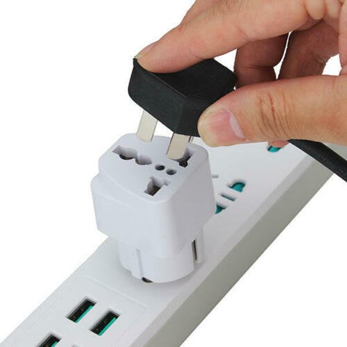 Schuko Germany France Travel Power Adapter, Grounded European Plug - Type E/F, USA to Europe Eu Travel Adapter