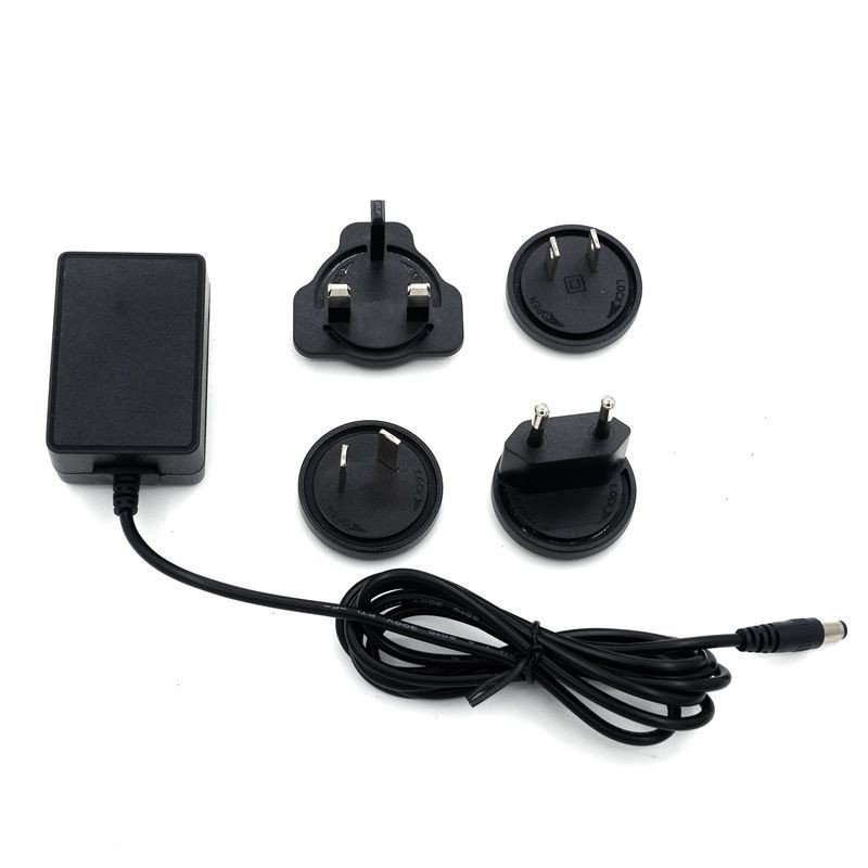 12VDC 1A 12W interchangeable plug power mains ac adapter charger with EU UK US AU plug