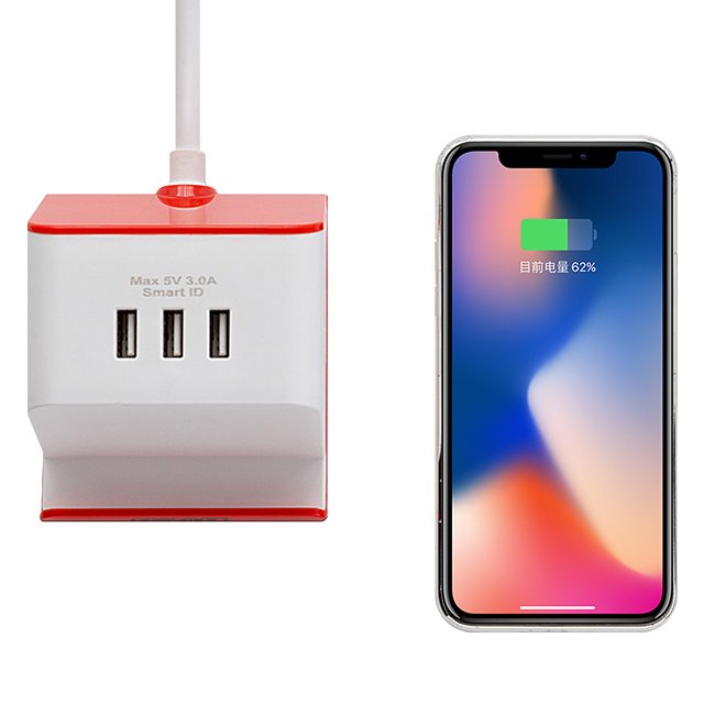 Mobile Phone Charger Extension Socket 2 Ac Outlet Surge Protector Usa Plug Power Strip With 3 Usb Ports Cell Phone Holder