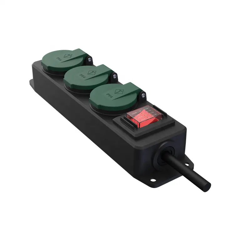 Hot selling Smart Power IP44 Multi-function Socket For Germany Desktop With Plug-in Multi-head Extension cord schuko type