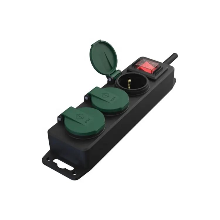 Hot selling Smart Power IP44 Multi-function Socket For Germany Desktop With Plug-in Multi-head Extension cord schuko type