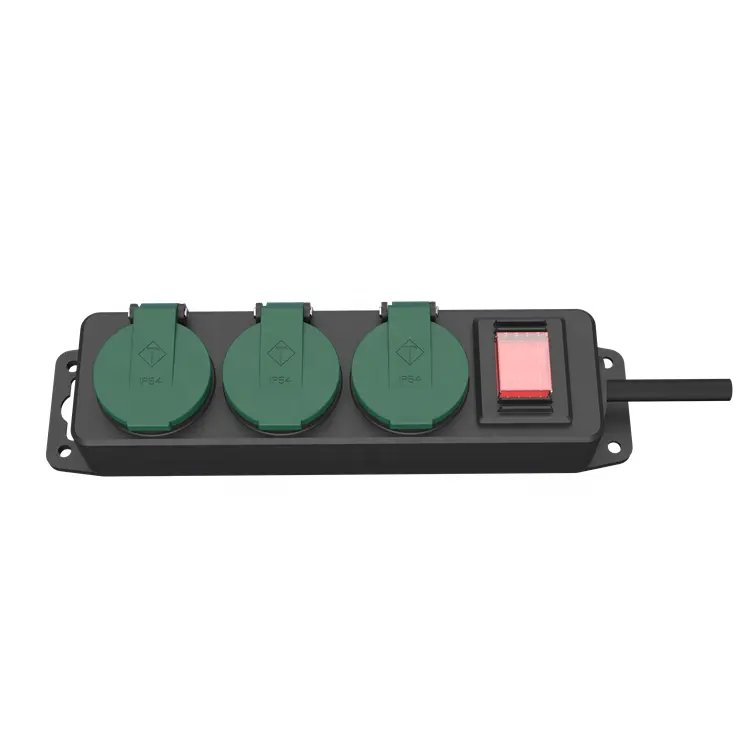 Hot selling Smart Power IP44 Multi-function Socket For Germany Desktop With Plug-in Multi-head Extension cord schuko type