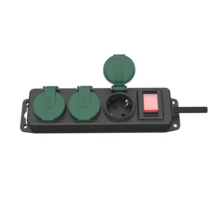 Hot selling Smart Power IP44 Multi-function Socket For Germany Desktop With Plug-in Multi-head Extension cord schuko type