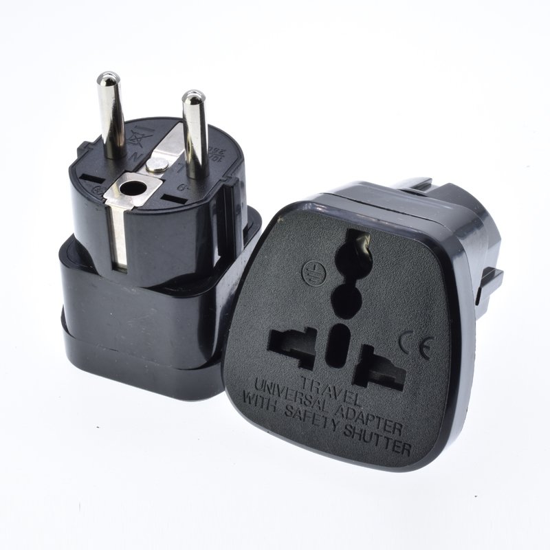 Universal to schuko EU european type E plug adapter germany france Italy Euro travel charge power plug adapter wall socket