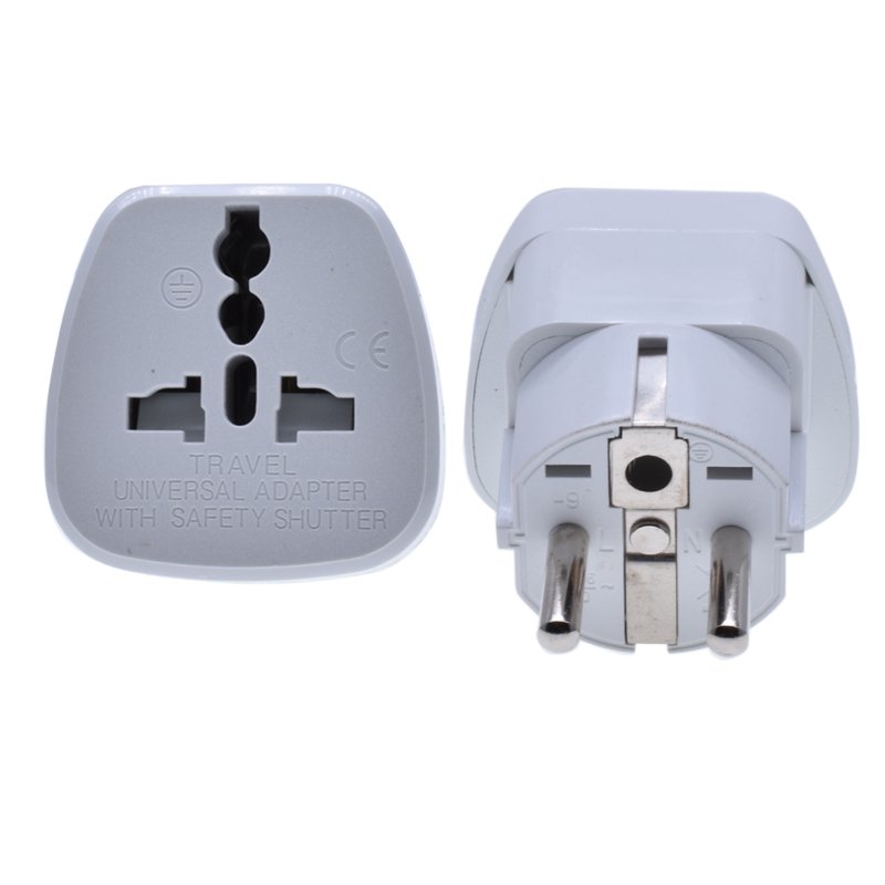 Universal to schuko EU european type E plug adapter germany france Italy Euro travel charge power plug adapter wall socket
