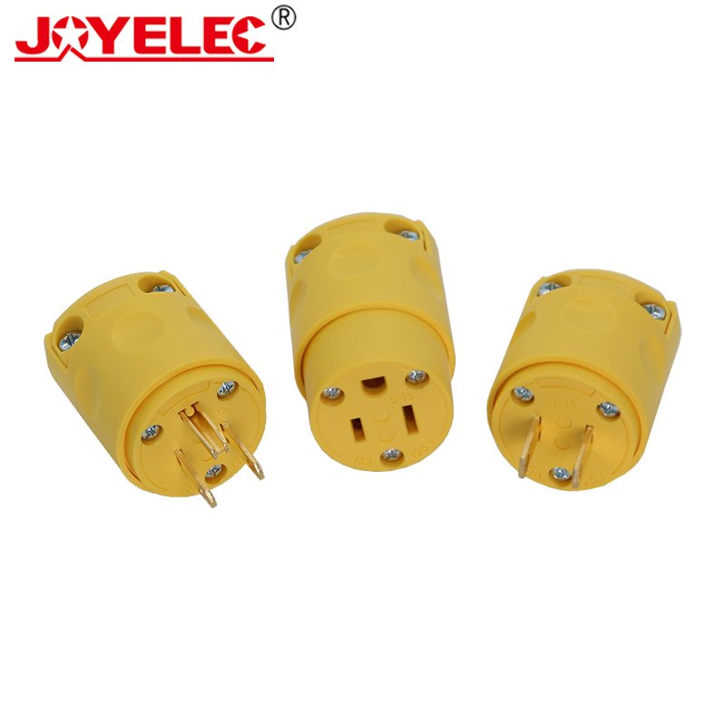 JOYELEC New Style Yellow VO3C 125V 15A Three Core Waterproof Standard Electric Industrial Socket Plug