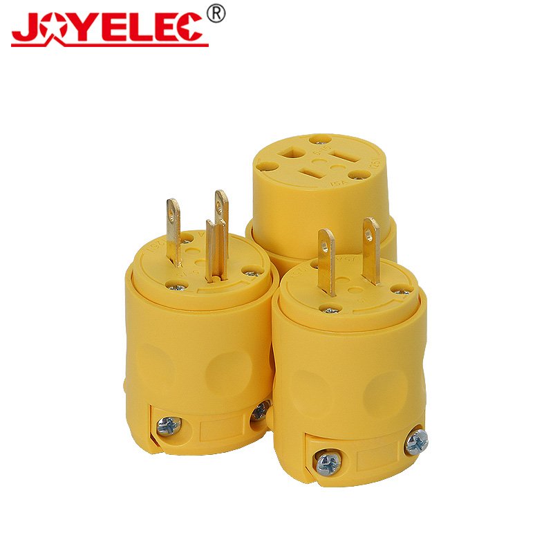 JOYELEC New Style Yellow VO3C 125V 15A Three Core Waterproof Standard Electric Industrial Socket Plug