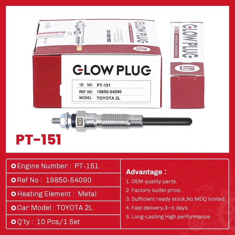 Hot Selling Glow Plug PT-151 19850-54090 for TOYOTA 2L
