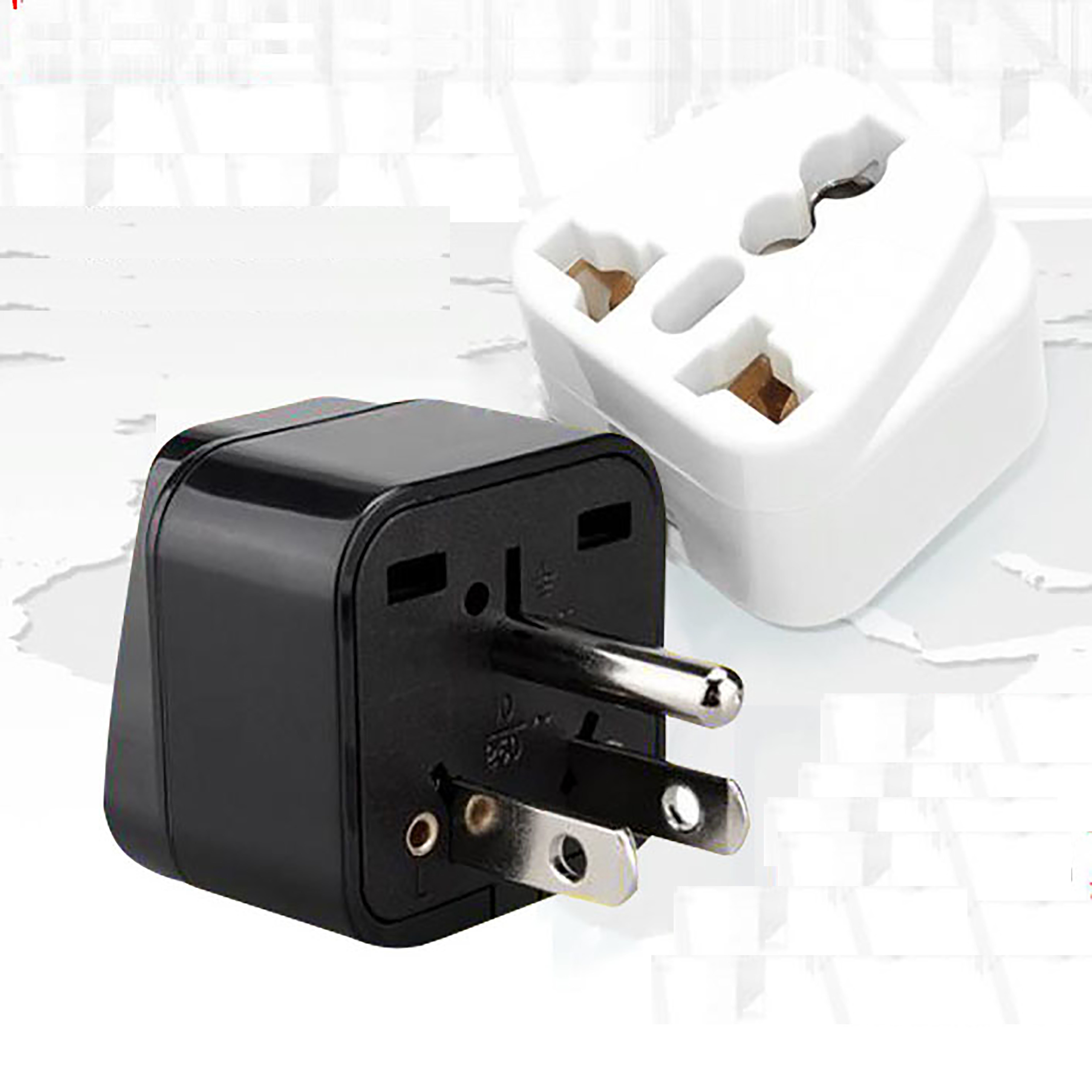 USA/CA 3 Pin Plug Converter Travel Adapter Universal Converters Travel Adapter Wall AC Power Plug Adapter for EU