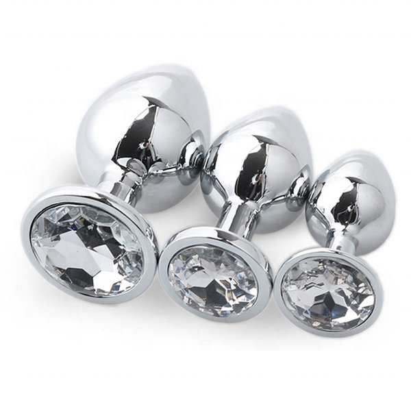 3 Pcs Crystal Jewelry Smooth Touch Metal Anal Plug Female Butt Plug Anal Anus Dilator Masturbator For Man Anal Toys