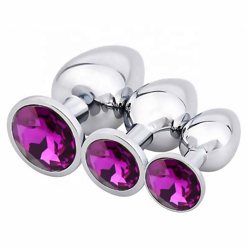 3 Pcs Crystal Jewelry Smooth Touch Metal Anal Plug Female Butt Plug Anal Anus Dilator Masturbator For Man Anal Toys