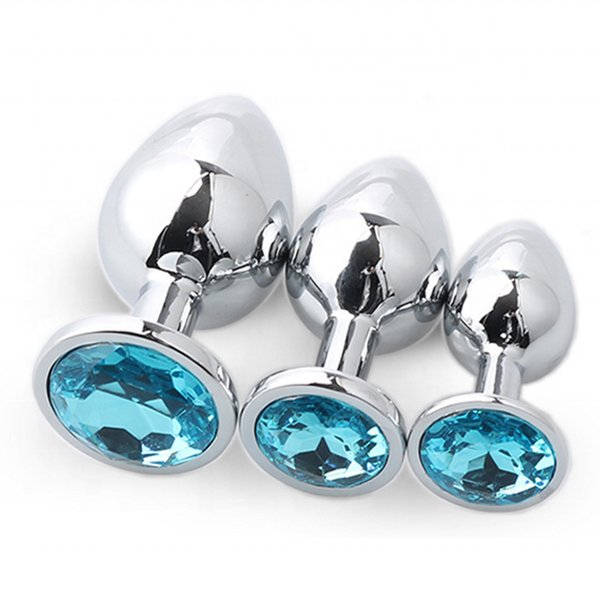 3 Pcs Crystal Jewelry Smooth Touch Metal Anal Plug Female Butt Plug Anal Anus Dilator Masturbator For Man Anal Toys