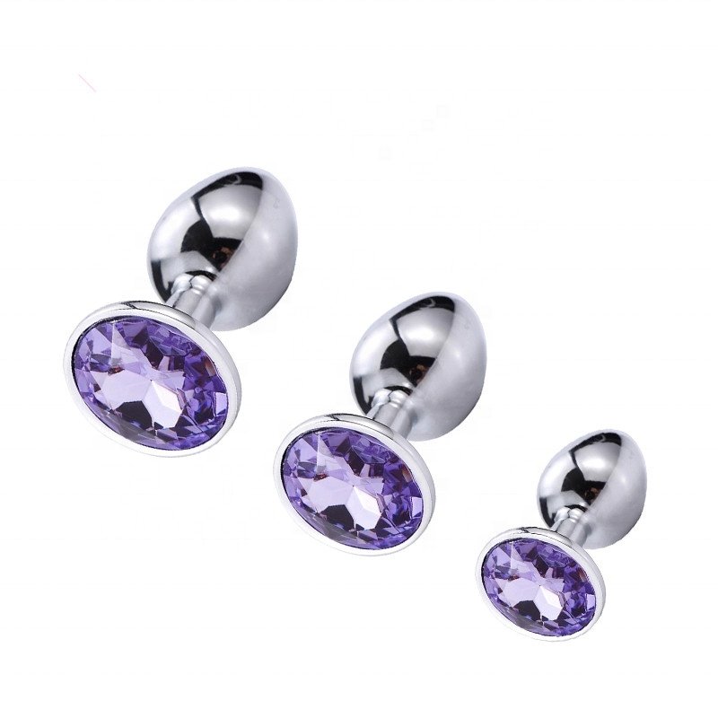 3 Pcs Crystal Jewelry Smooth Touch Metal Anal Plug Female Butt Plug Anal Anus Dilator Masturbator For Man Anal Toys