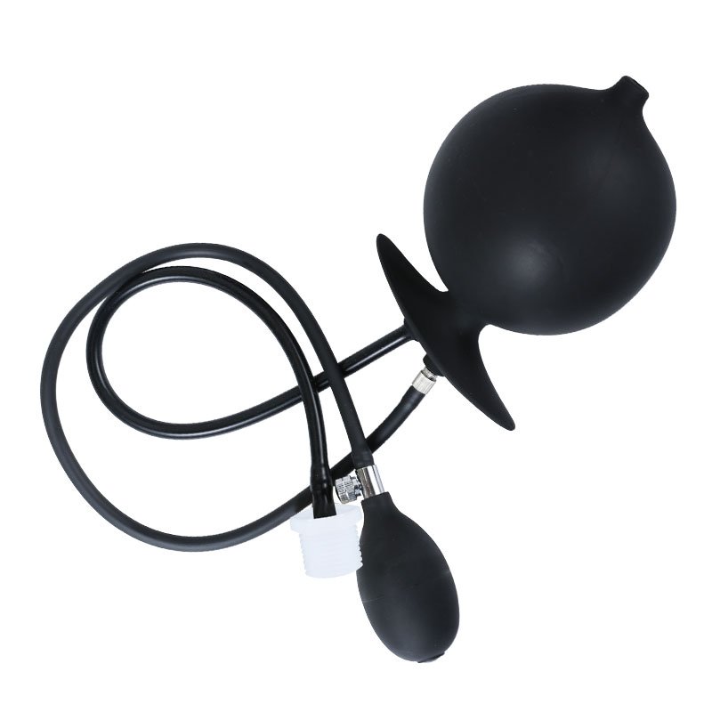 Silicone Inflatable Anal Plug Enema with Water Bottle Adapter