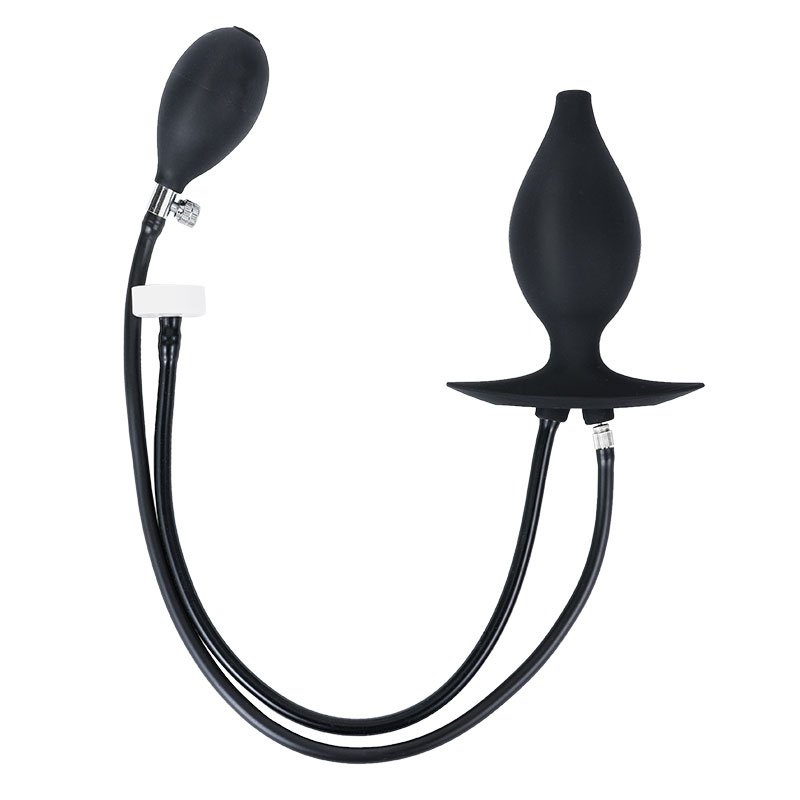 Silicone Inflatable Anal Plug Enema with Water Bottle Adapter