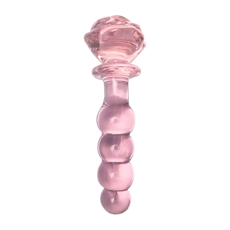 Hot Sale Rose Flower Glass Anal Plug Big Dildo Butt Plug Adult Toys For Women Masturbation