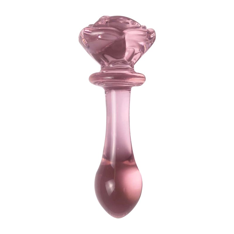 Hot Sale Rose Flower Glass Anal Plug Big Dildo Butt Plug Adult Toys For Women Masturbation