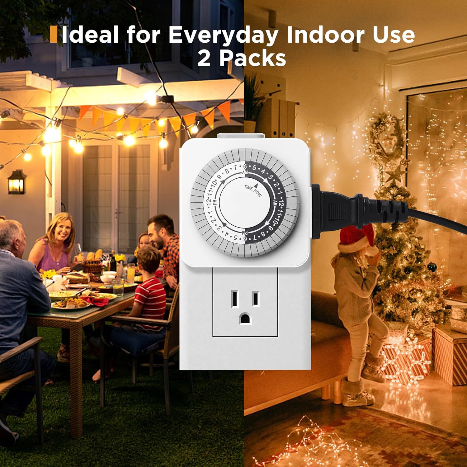 Mechanical Timer Outlet/Timer Socket 24 Hour Indoor Plug-in Timer