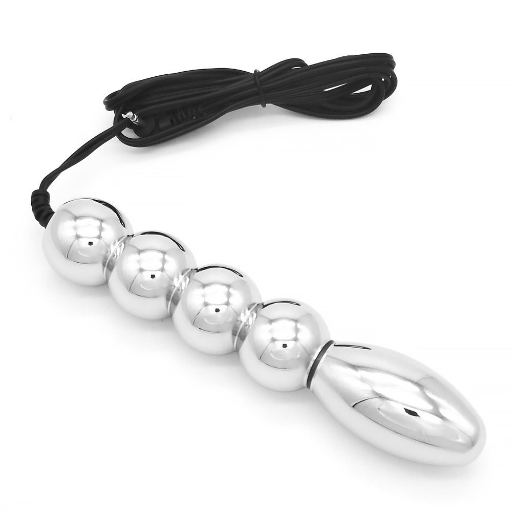 Electric Shock Accessories Chastity Alloy Butt Anal Plug Double Electrode Metal