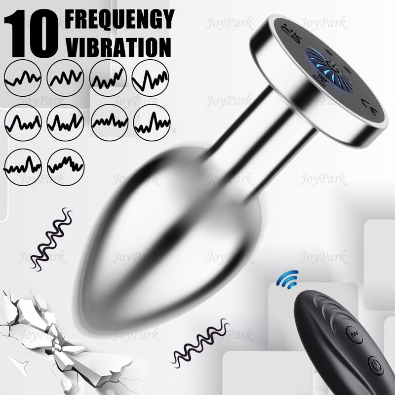 JoyPark New Design LED 10 Speed Butt Plug Wireless Anal Plug Vibrating Anal Plug with Remote Vibrating Anal Toys for Men