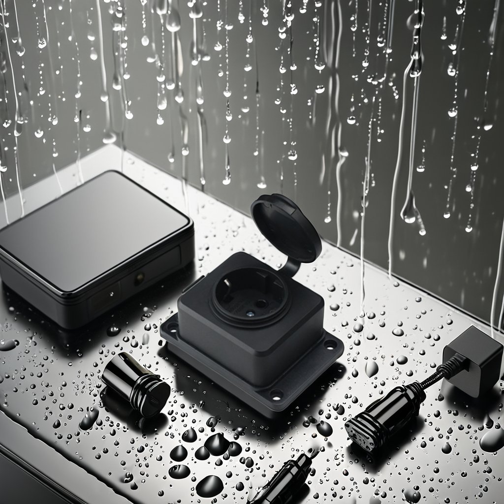 IP54 rubber Germany EU Waterproof Industrial Socket AC Power Socket German Industrial Plug Electrical Socket with Cover