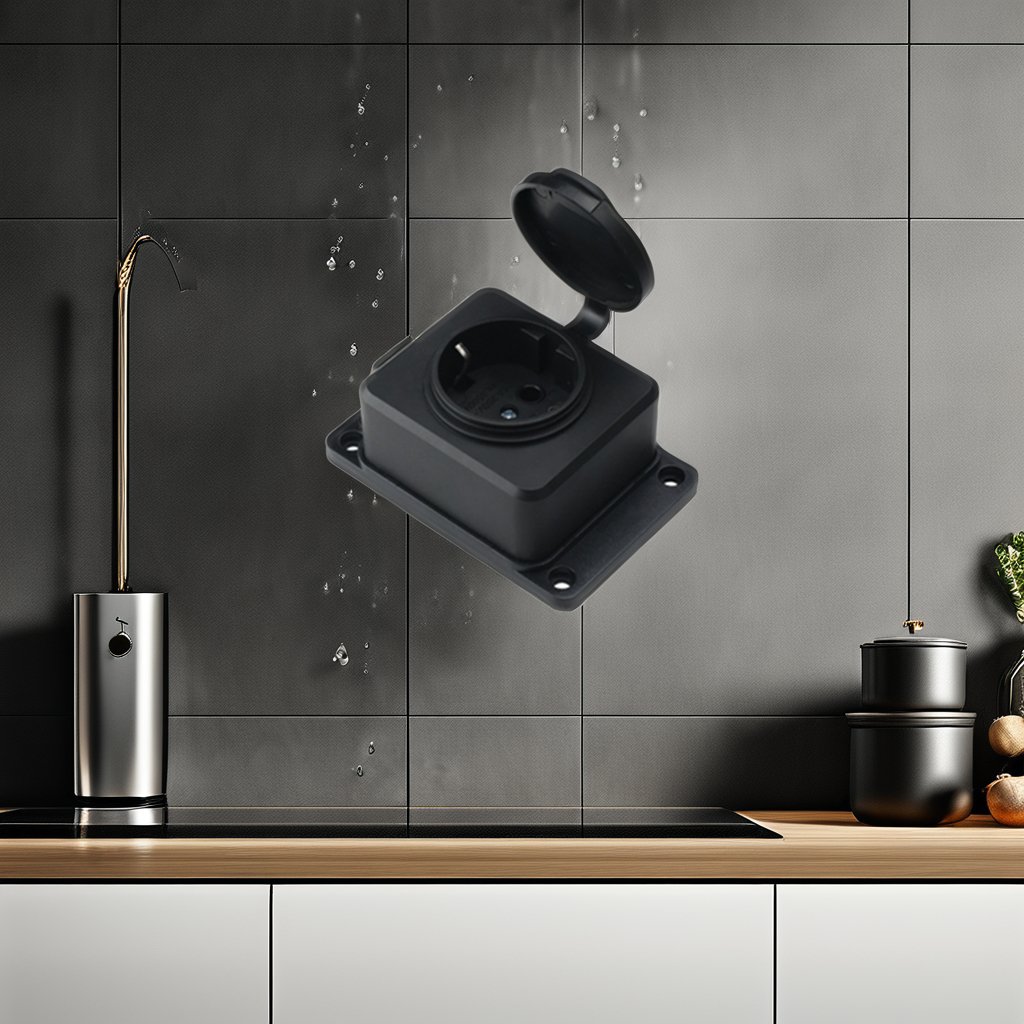 IP54 rubber Germany EU Waterproof Industrial Socket AC Power Socket German Industrial Plug Electrical Socket with Cover