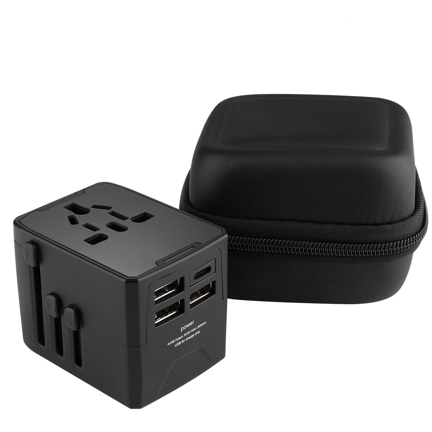 All in One Universal USB Travel Power Adapter with 3 USB Type-C International Wall Charger Worldwide AC Power Plug Socket