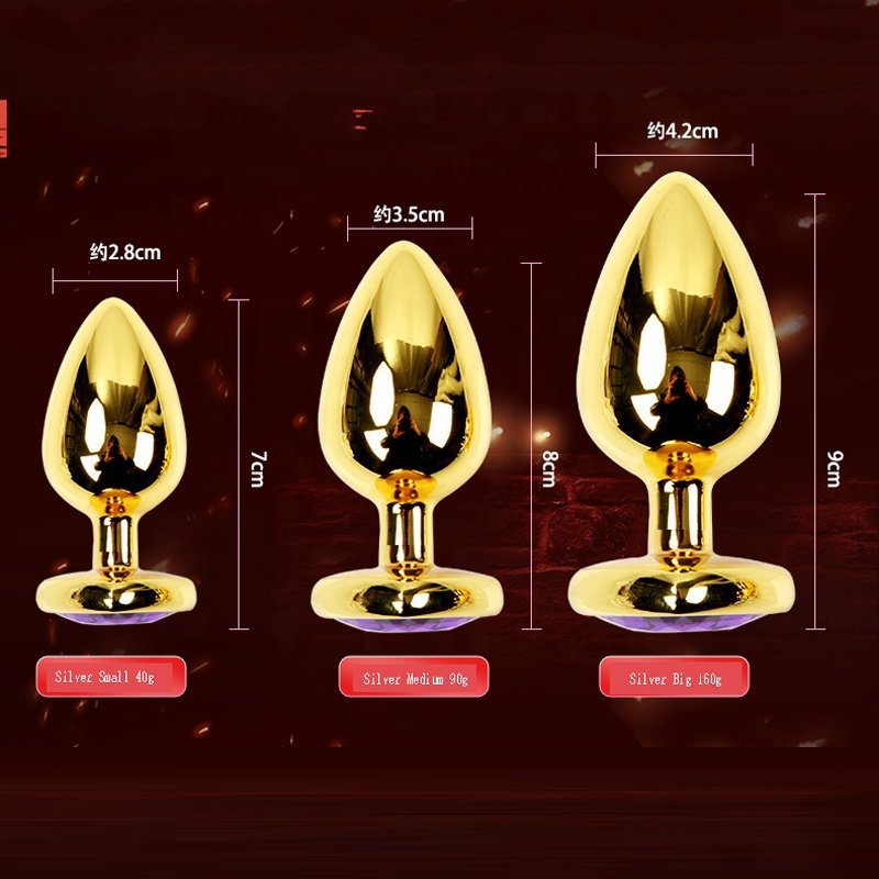 Anal Plug Heart 3 Sizes Stainless Steel Crystal Anal Plug Removable Butt Plug Stimulator Anal Sex Toys Prostate Massager Dildo