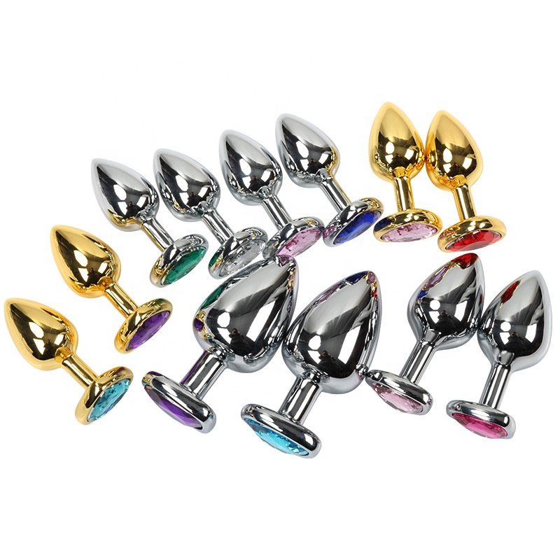 Anal Plug Heart 3 Sizes Stainless Steel Crystal Anal Plug Removable Butt Plug Stimulator Anal Sex Toys Prostate Massager Dildo
