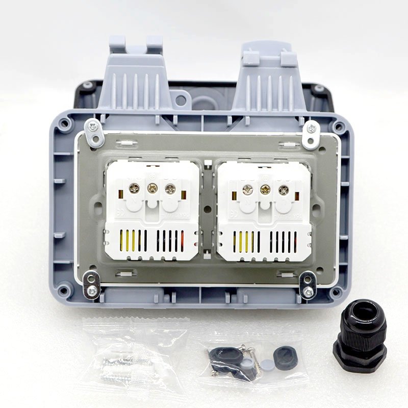 High Quality Flame Retardant ABS Electric Switch Wall Socket Factory Wholesale UK IP66 Outdoor Waterproof Rain-Proof Plug France