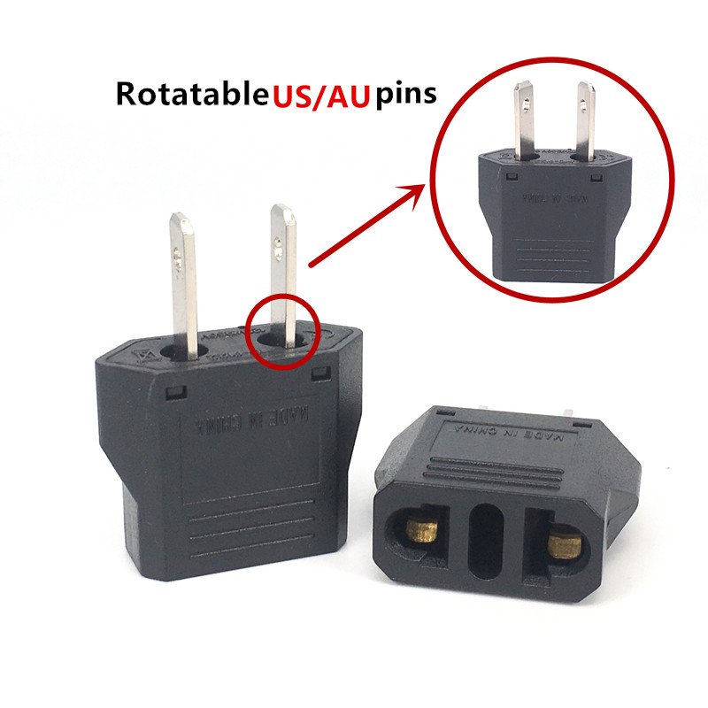 Australia Eu China To Us America Power Adapter Rotatable AUS 6A250V Black Mini Small Travel Charge Electric Plug Socket