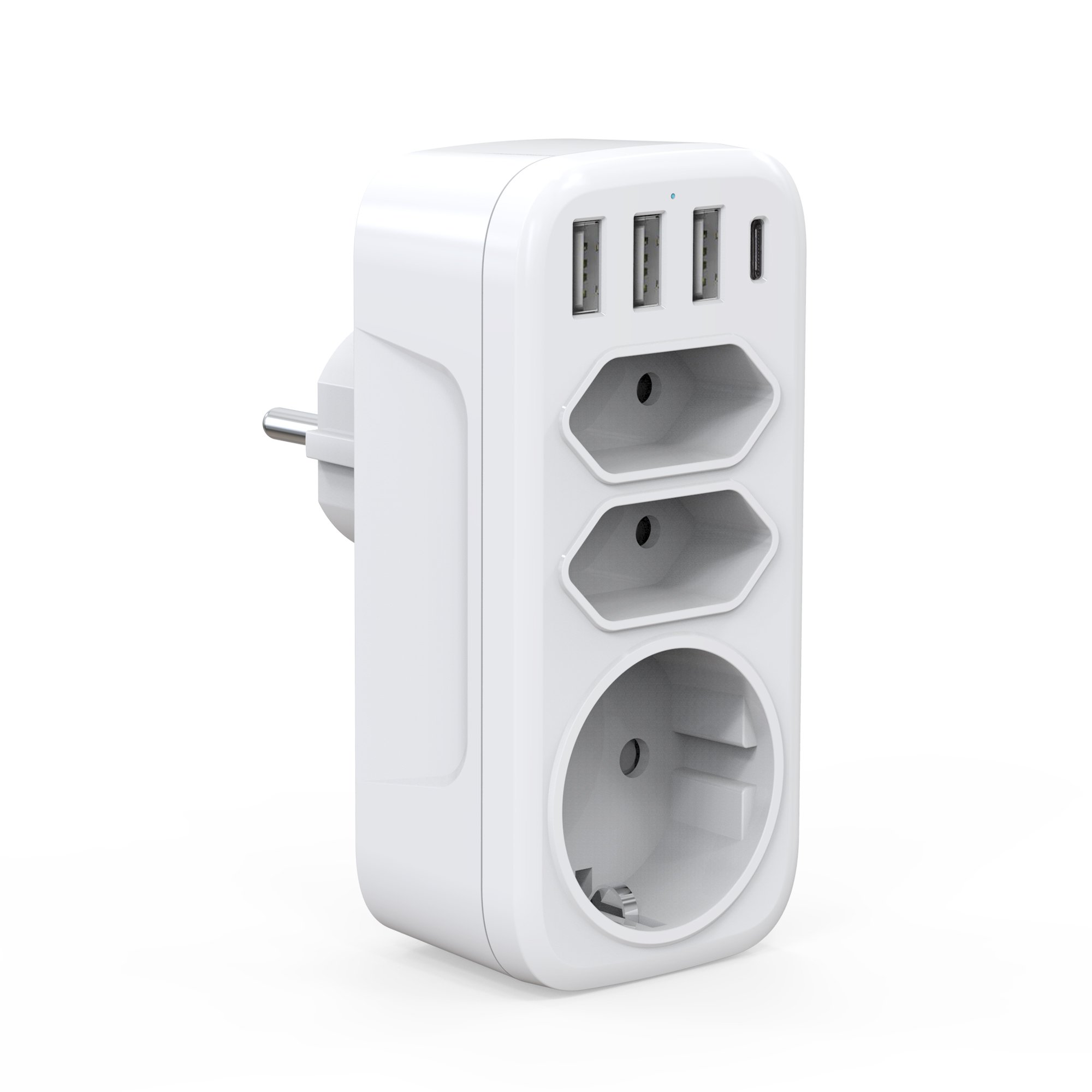 OEM/ All In One Worldwide Ac Power Wall Charger Plug With 3-U 1- C Ports and 100V-250V 4000W 16A EU standard