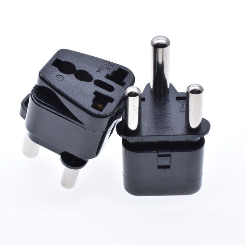 Wholesale universal to Type-M Converter European US AU UK to south africa plug adapter Round 3 Pins For TravelSri Lanka Nepal