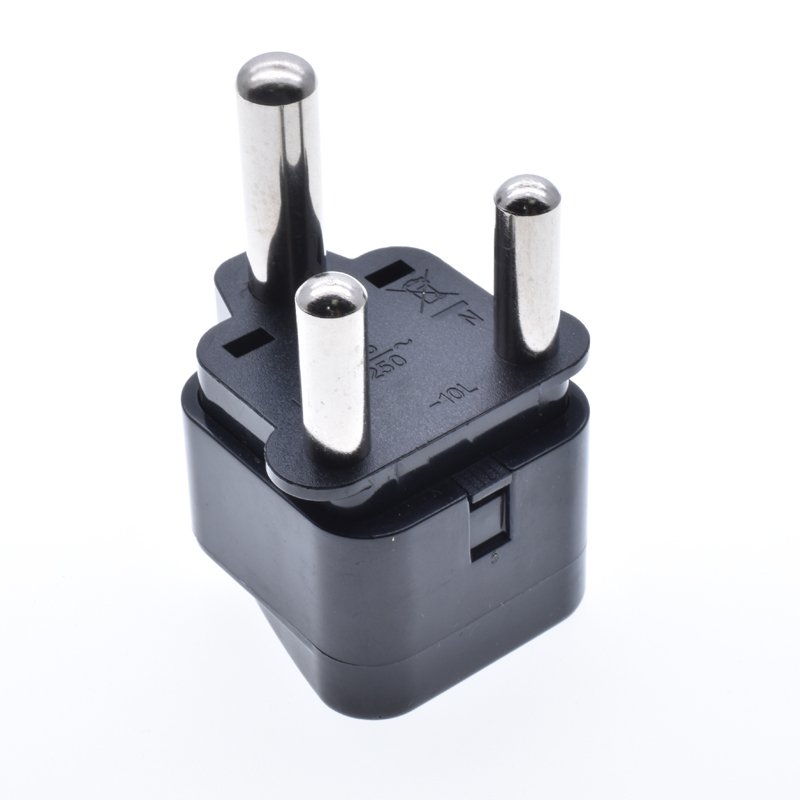 Wholesale universal to Type-M Converter European US AU UK to south africa plug adapter Round 3 Pins For TravelSri Lanka Nepal