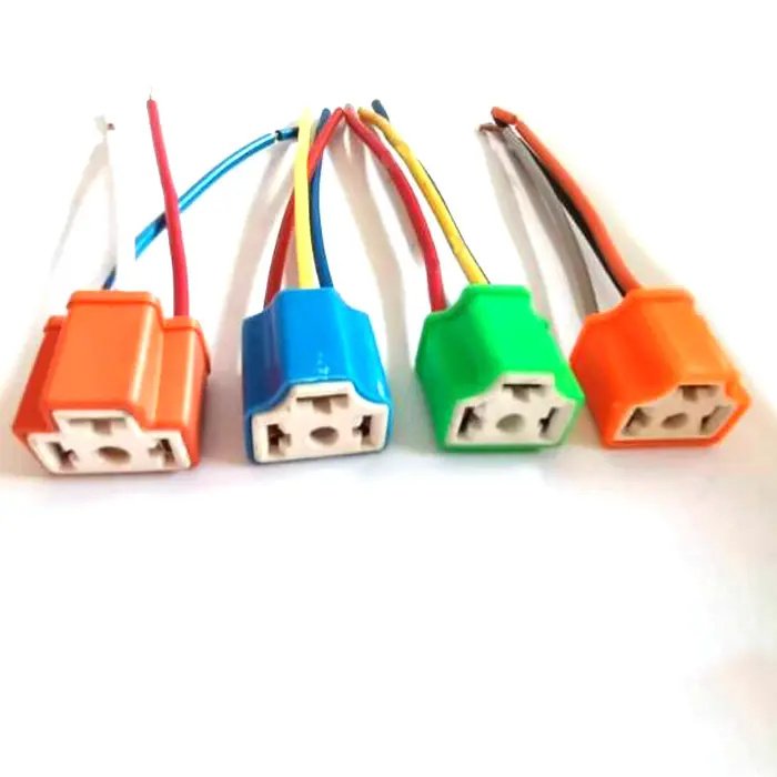 H4 HB2 9003 Wiring Harness Headlight Socket Ceramic Headlight Connector For Car Truck Boat Marine Headlight Fog Light Retrofit