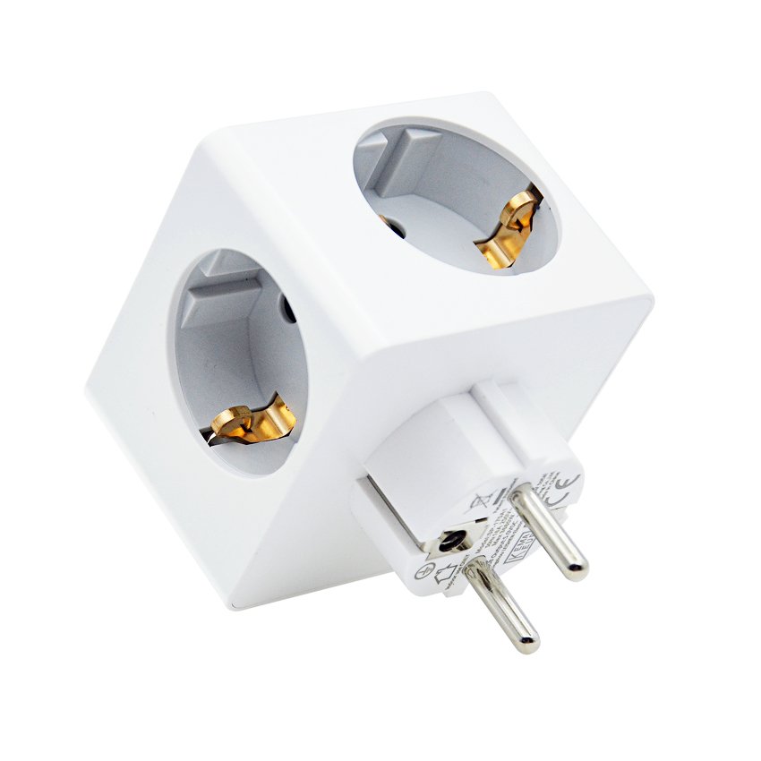 KEMA ERP Approved Smallest Size Power Cube 3.4A 2USBA+Type-C 3*16A Outlets Extension Adapter Plug Wall Socket Power Cube Adapter
