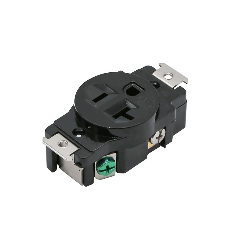 20 Amp, 125/250V, Nema 6-20R, 2P, 3W, Flush Mounting Single Receptacle, Grounding, Side Wired