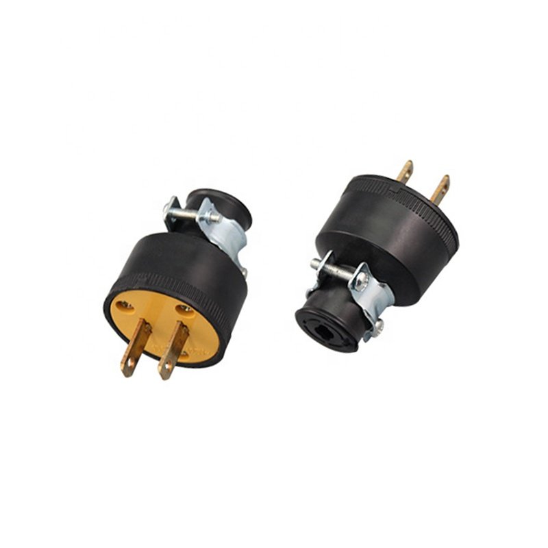 2 Pin US Male Electrical Plug Heavy Duty Socket Male Plug 2 Prong Male Electrical Outlet