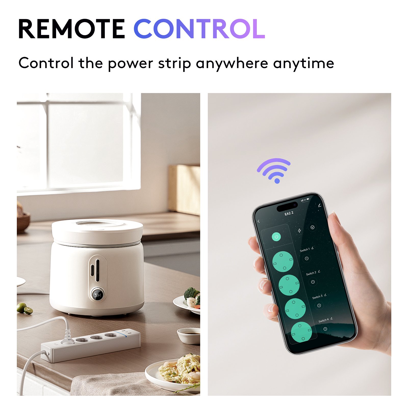 Dongguan Factory Flat Plug Extension Socket 4 Way Germany Outlets USB Power Socket Charging Wifi Power Strip