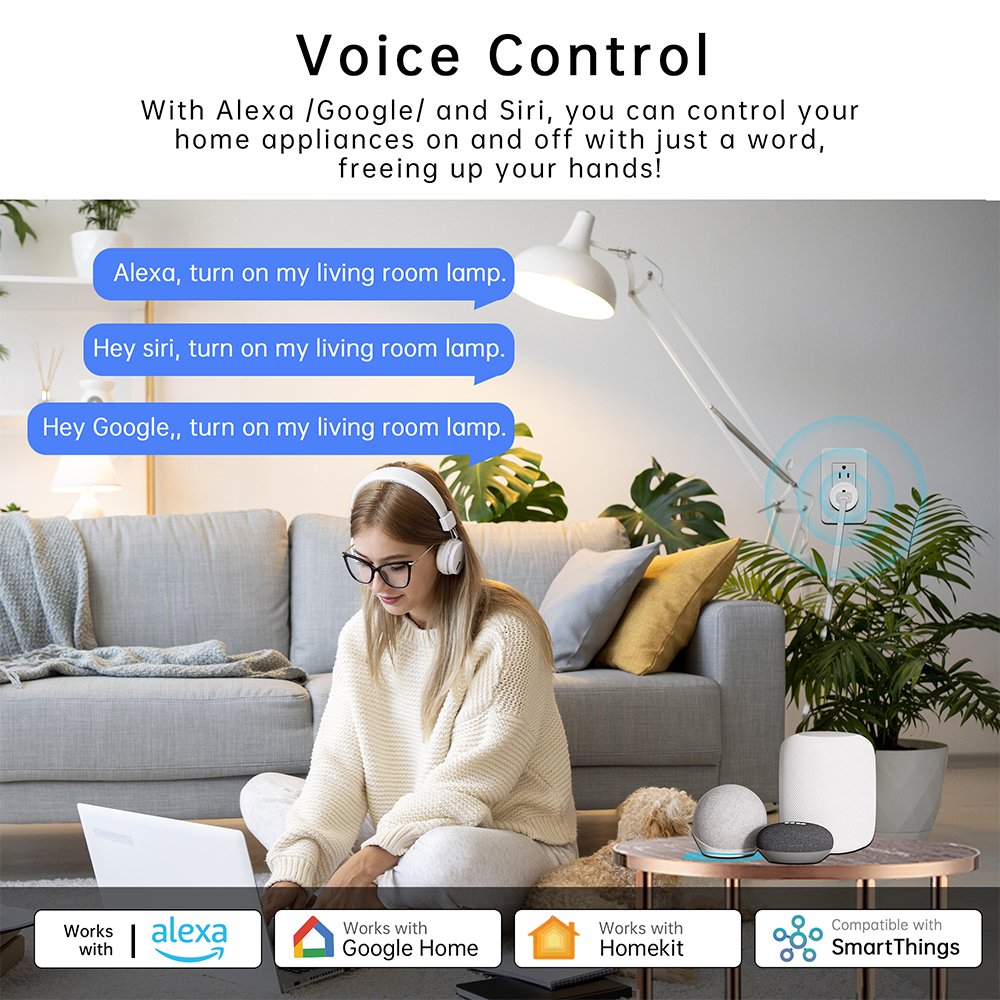 10A Smart Matter Socket WiFi US Plug ACK For Socket Support Google Home Alexa Homekit Plugs & Sockets