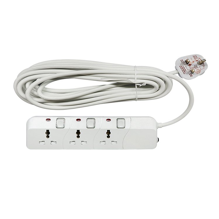 13amp 3 4 5 Pin AC Electrical Switch Universal Uk BS Power Extension Cables Cord Multi Plug Sockets Outlet Board Connectors