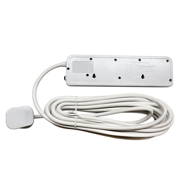 13amp 3 4 5 Pin AC Electrical Switch Universal Uk BS Power Extension Cables Cord Multi Plug Sockets Outlet Board Connectors