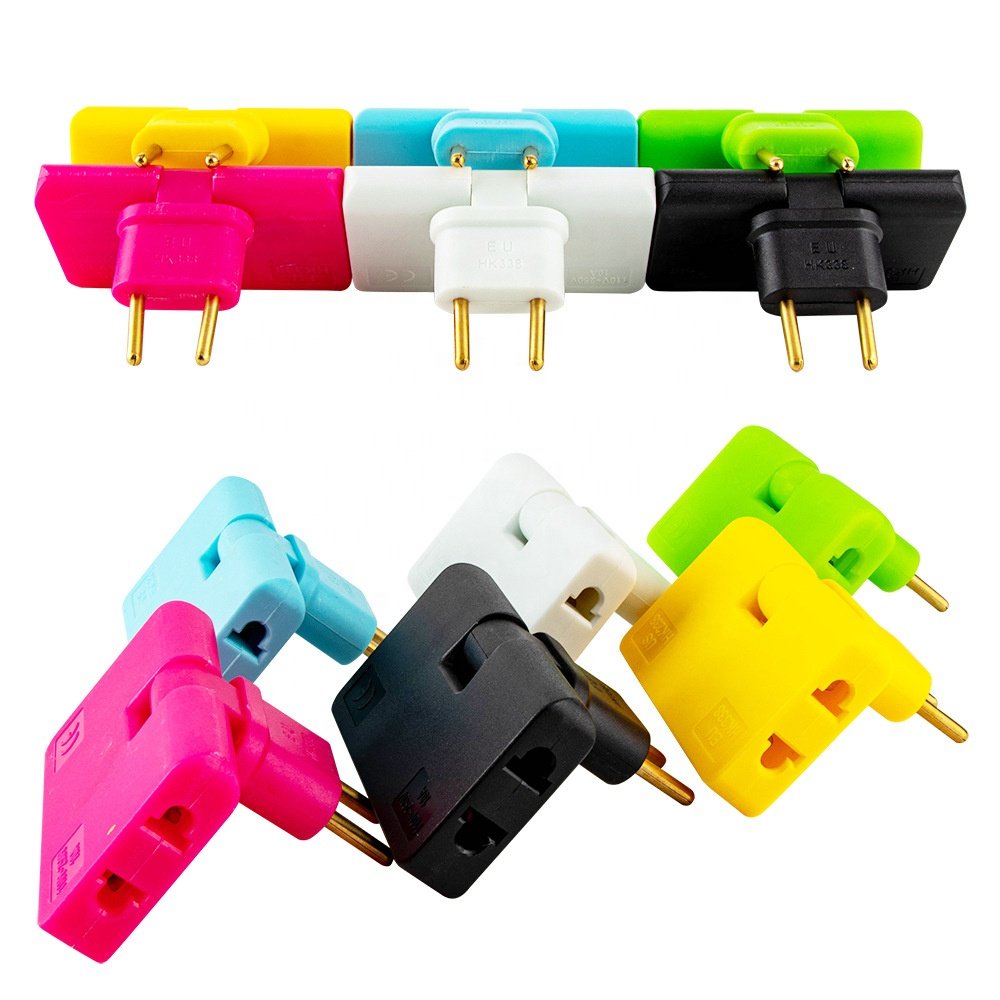 Wall Socket EU Wall Outlet Extender 3 Way Flat Mini Indoor Plug Folding Outlet Splitter 3In 1 Rotatable Socket Converter