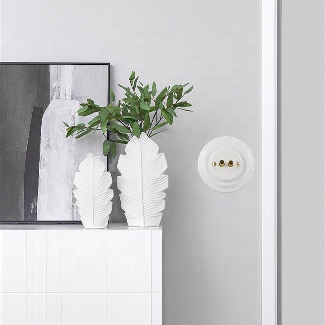 Colorful Retro Home Appliances Porcelain Electric French Wall Socket for Home